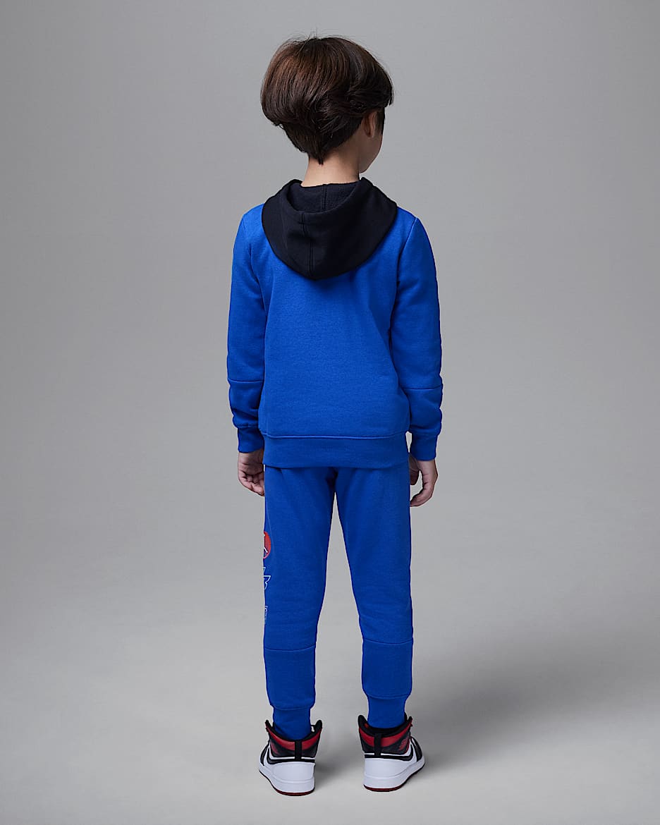 Completo in 2 pezzi con felpa pullover in fleece con cappuccio Jordan MJ Moto Bambino a